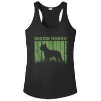 Dogs 365 Retro Boston Terrier Dog Vintage Gift Ladies PosiCharge Competitor Racerback Tank