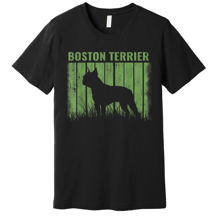 Dogs 365 Retro Boston Terrier Dog Vintage Gift Premium T-Shirt