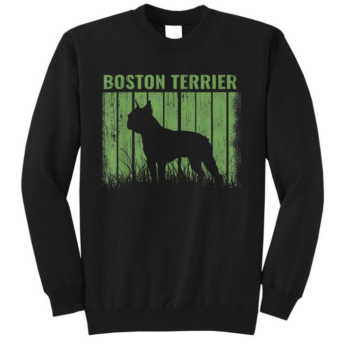 Dogs 365 Retro Boston Terrier Dog Vintage Gift Tall Sweatshirt