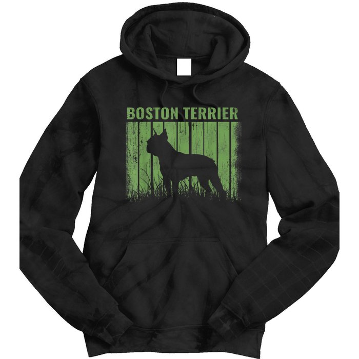 Dogs 365 Retro Boston Terrier Dog Vintage Gift Tie Dye Hoodie