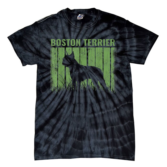 Dogs 365 Retro Boston Terrier Dog Vintage Gift Tie-Dye T-Shirt