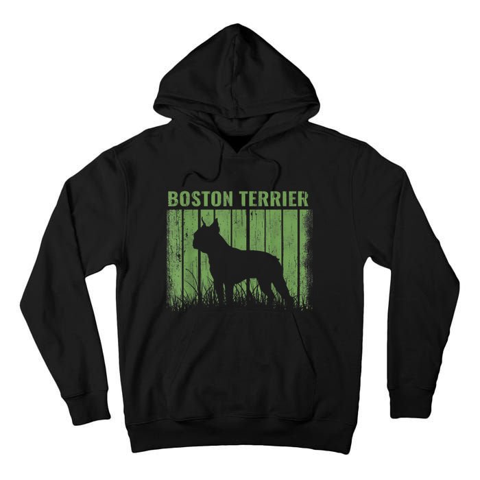 Dogs 365 Retro Boston Terrier Dog Vintage Gift Tall Hoodie