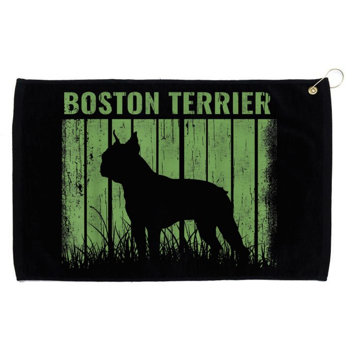 Dogs 365 Retro Boston Terrier Dog Vintage Gift Grommeted Golf Towel