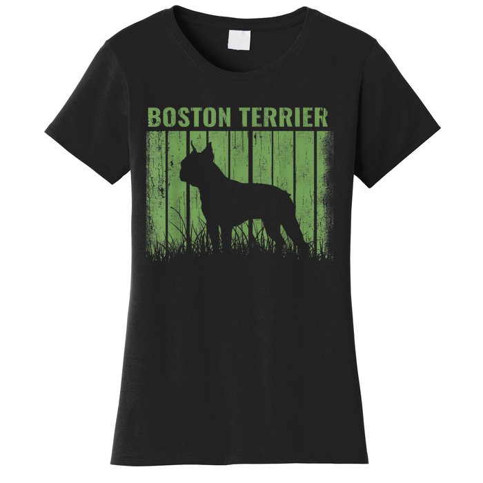 Dogs 365 Retro Boston Terrier Dog Vintage Gift Women's T-Shirt