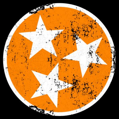 Distressed 3 Star Tn State Orange And White Tennessee Flag T-Shirt