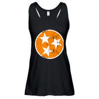 Distressed 3 Star Tn State Orange And White Tennessee Flag Ladies Essential Flowy Tank