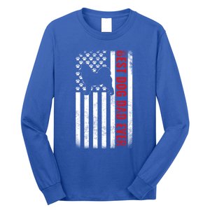 Dogs 365 Samoyed Best Dog Dad Ever American Flag Gift Long Sleeve Shirt