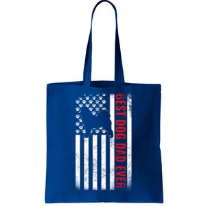 Dogs 365 Samoyed Best Dog Dad Ever American Flag Gift Tote Bag