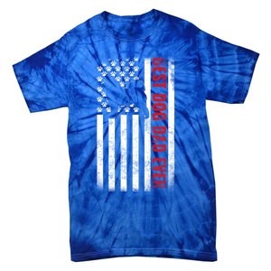 Dogs 365 Samoyed Best Dog Dad Ever American Flag Gift Tie-Dye T-Shirt