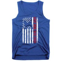 Dogs 365 Samoyed Best Dog Dad Ever American Flag Gift Tank Top