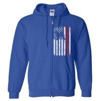 Dogs 365 Samoyed Best Dog Dad Ever American Flag Gift Full Zip Hoodie