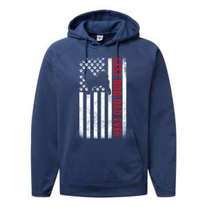 Dogs 365 Samoyed Best Dog Dad Ever American Flag Gift Performance Fleece Hoodie