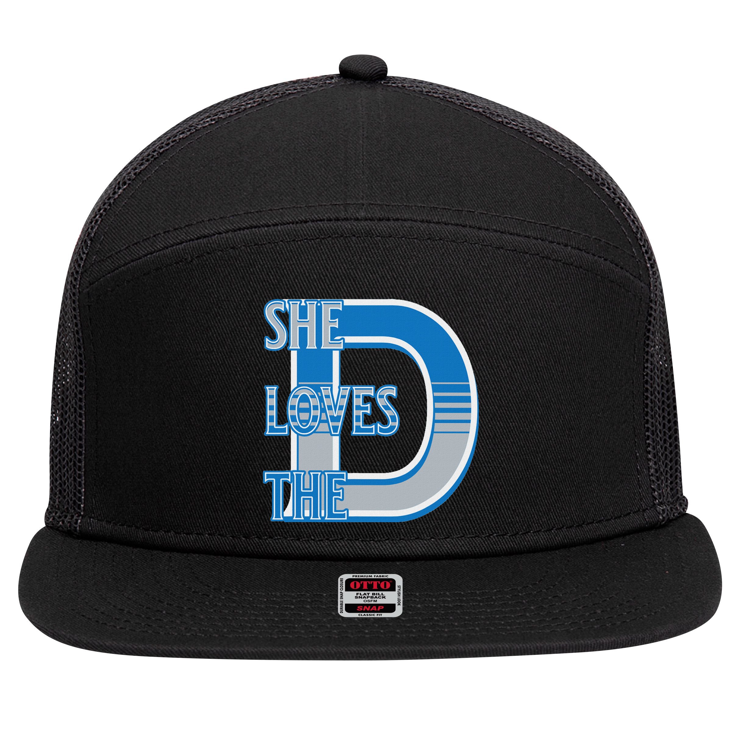 Detroit 313 She Loves The D 7 Panel Mesh Trucker Snapback Hat