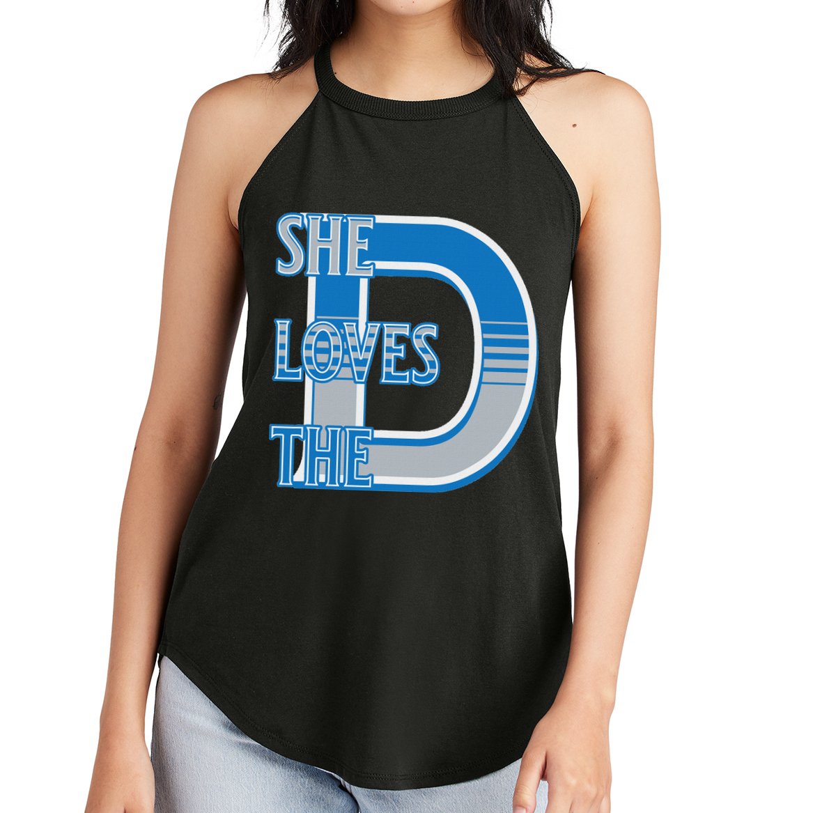 Detroit 313 She Loves The D Women's Perfect Tri Rocker Tank
