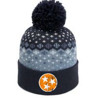 Distressed 3 Star Tn State Orange And White Tennessee Flag The Baniff Cuffed Pom Beanie