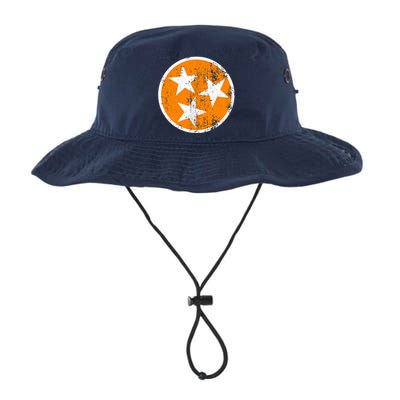 Distressed 3 Star Tn State Orange And White Tennessee Flag Legacy Cool Fit Booney Bucket Hat