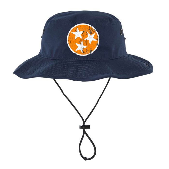 Distressed 3 Star Tn State Orange And White Tennessee Flag Legacy Cool Fit Booney Bucket Hat