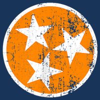 Distressed 3 Star Tn State Orange And White Tennessee Flag Womens Tank Top
