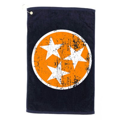 Distressed 3 Star Tn State Orange And White Tennessee Flag Golf Towel