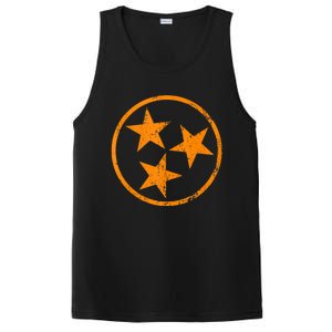 Distressed 3 Star Tn State Orange And White Tennessee Flag PosiCharge Competitor Tank