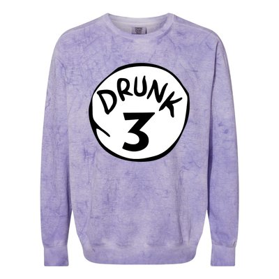 Drunk 3 St Patrick Day Funny Drunk Beer Pong Drunk 3 Colorblast Crewneck Sweatshirt