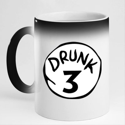 Drunk 3 St Patrick Day Funny Drunk Beer Pong Drunk 3 11oz Black Color Changing Mug