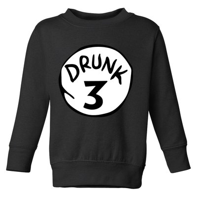 Drunk 3 St Patrick Day Funny Drunk Beer Pong Drunk 3 Toddler Sweatshirt