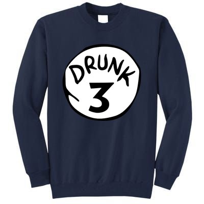 Drunk 3 St Patrick Day Funny Drunk Beer Pong Drunk 3 Tall Sweatshirt