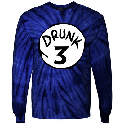 Drunk 3 St Patrick Day Funny Drunk Beer Pong Drunk 3 Tie-Dye Long Sleeve Shirt