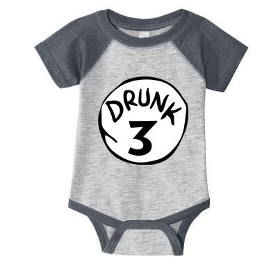 Drunk 3 St Patrick Day Funny Drunk Beer Pong Drunk 3 Infant Baby Jersey Bodysuit