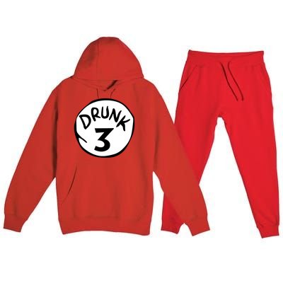 Drunk 3 St Patrick Day Funny Drunk Beer Pong Drunk 3 Premium Hooded Sweatsuit Set