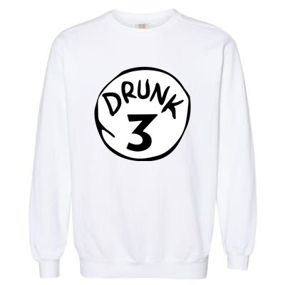 Drunk 3 St Patrick Day Funny Drunk Beer Pong Drunk 3 Garment-Dyed Sweatshirt