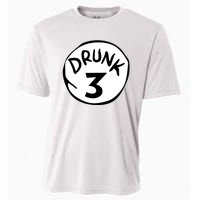 Drunk 3 St Patrick Day Funny Drunk Beer Pong Drunk 3 Cooling Performance Crew T-Shirt