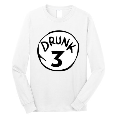 Drunk 3 St Patrick Day Funny Drunk Beer Pong Drunk 3 Long Sleeve Shirt