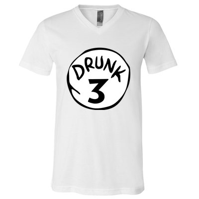 Drunk 3 St Patrick Day Funny Drunk Beer Pong Drunk 3 V-Neck T-Shirt