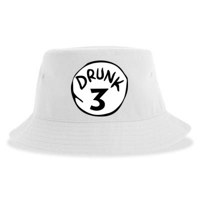 Drunk 3 St Patrick Day Funny Drunk Beer Pong Drunk 3 Sustainable Bucket Hat