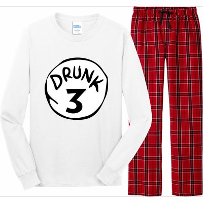 Drunk 3 St Patrick Day Funny Drunk Beer Pong Drunk 3 Long Sleeve Pajama Set