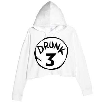 Drunk 3 St Patrick Day Funny Drunk Beer Pong Drunk 3 Crop Fleece Hoodie