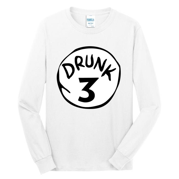 Drunk 3 St Patrick Day Funny Drunk Beer Pong Drunk 3 Tall Long Sleeve T-Shirt