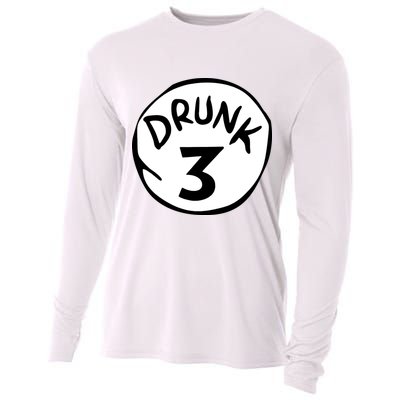 Drunk 3 St Patrick Day Funny Drunk Beer Pong Drunk 3 Cooling Performance Long Sleeve Crew