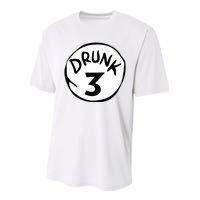 Drunk 3 St Patrick Day Funny Drunk Beer Pong Drunk 3 Performance Sprint T-Shirt