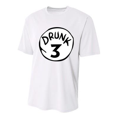 Drunk 3 St Patrick Day Funny Drunk Beer Pong Drunk 3 Youth Performance Sprint T-Shirt