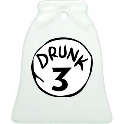 Drunk 3 St Patrick Day Funny Drunk Beer Pong Drunk 3 Ceramic Bell Ornament