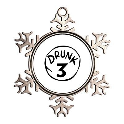 Drunk 3 St Patrick Day Funny Drunk Beer Pong Drunk 3 Metallic Star Ornament