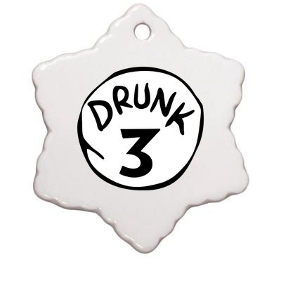 Drunk 3 St Patrick Day Funny Drunk Beer Pong Drunk 3 Ceramic Star Ornament