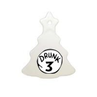 Drunk 3 St Patrick Day Funny Drunk Beer Pong Drunk 3 Ceramic Tree Ornament