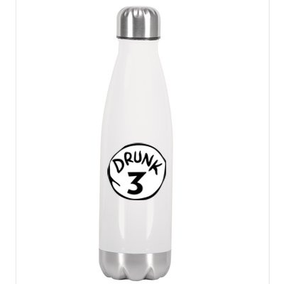 Drunk 3 St Patrick Day Funny Drunk Beer Pong Drunk 3 Stainless Steel Insulated Water Bottle