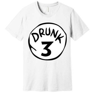 Drunk 3 St Patrick Day Funny Drunk Beer Pong Drunk 3 Premium T-Shirt