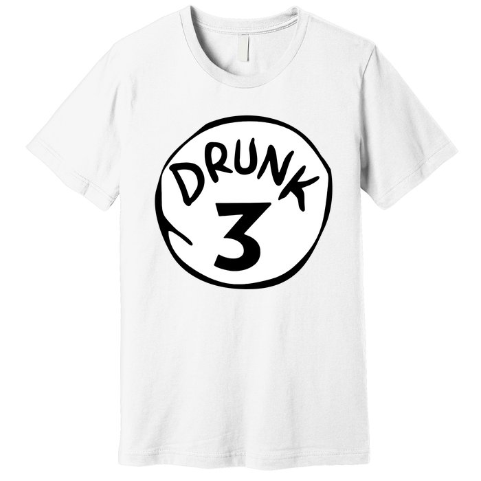 Drunk 3 St Patrick Day Funny Drunk Beer Pong Drunk 3 Premium T-Shirt