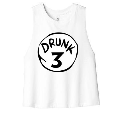 Drunk 3 St Patrick Day Funny Drunk Beer Pong Drunk 3 Women's Racerback Cropped Tank